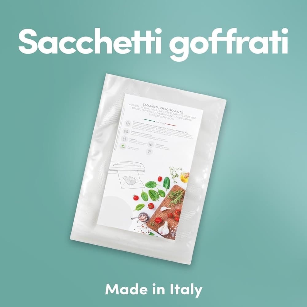 KIT 20PZ SACCHETTI SOTTOVUOTO 25X35CM PER CONGELATORE FRIGORIFERO MICROONDE COTTURA in Accessori per macchine sottovuoto Trade Shop italia - Napoli, commercioVirtuoso.it