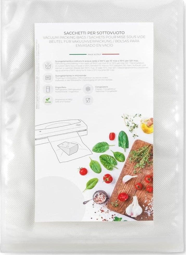 KIT 20PZ SACCHETTI SOTTOVUOTO 20X30CM PER CONGELATORE FRIGORIFERO MICROONDE COTTURA