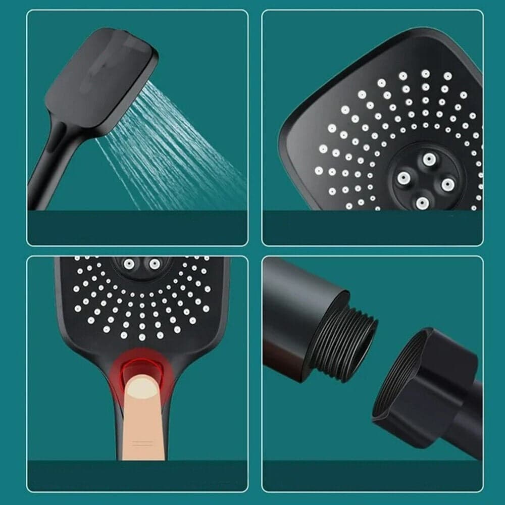 SOFFIONE MULTIGETTO PER DOCCIA BAGNO MODERNO NERO DOCCETTA IN ABS ATTACCO 1/2" 87128 in Telefoni doccia Trade Shop italia - Napoli, commercioVirtuoso.it
