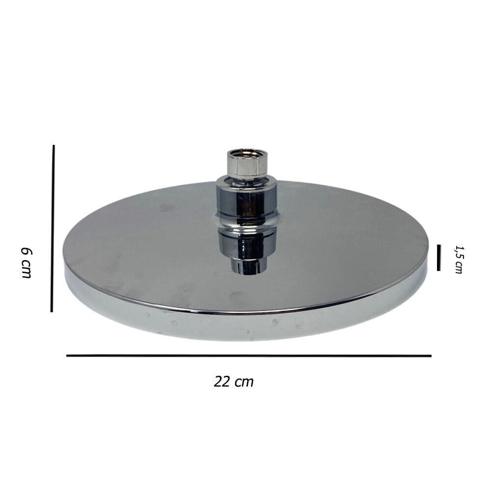 SOFFIONE PER DOCCIA BAGNO ROTONDO 22 CM IN ABS DOCCETTA CROMATO ATTACCO 1/2" 79371 in Docce fisse Trade Shop italia - Napoli, commercioVirtuoso.it