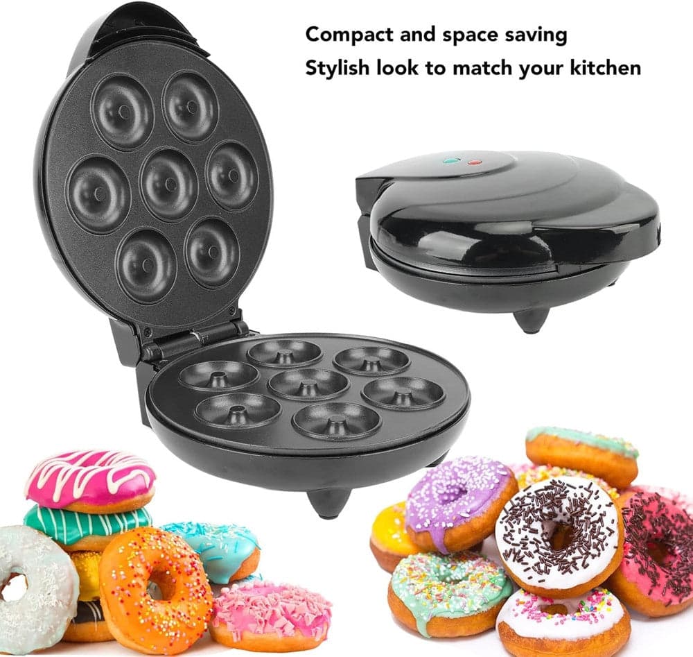 MINI DONUT MAKER 1000W ANTIADERENTE RISCALDAMENTO A DOPPIA FACCIA ELETTRICO 7 CIAMBELLE in Macchine per ciambelle Trade Shop italia - Napoli, commercioVirtuoso.it