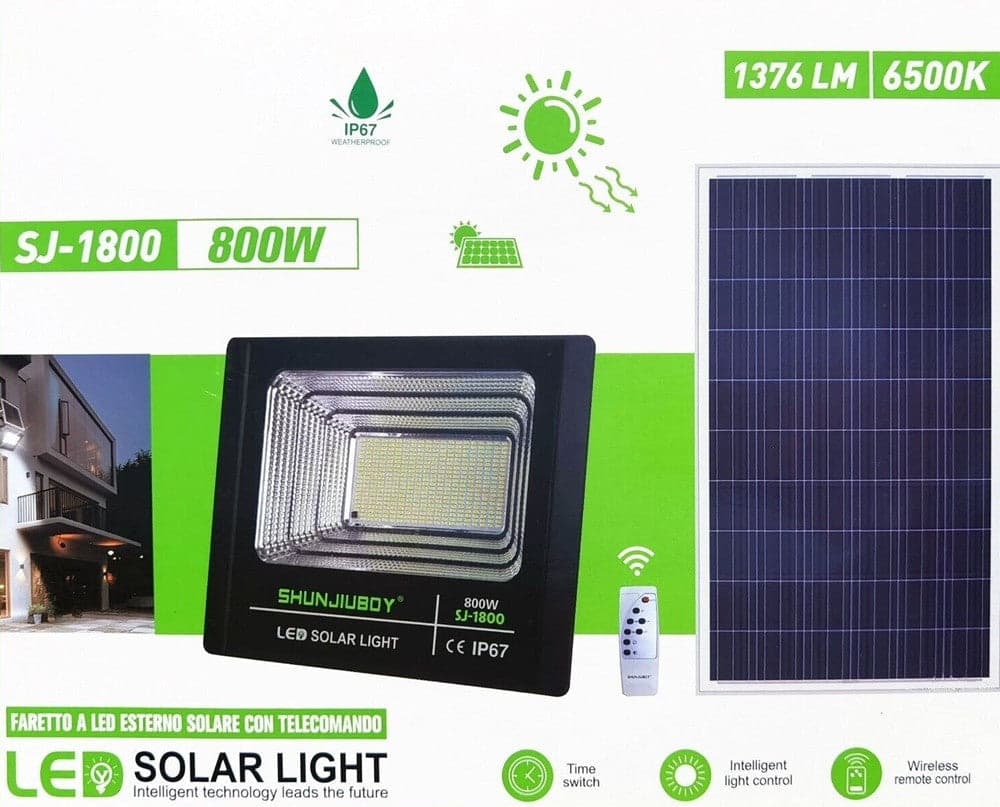 FARETTO LED ESTERNO CON PANNELLO ENERGIA SOLARE 800 W BATTERIA 12 ORE FARO IP67 in Proiettori Trade Shop italia - Napoli, commercioVirtuoso.it