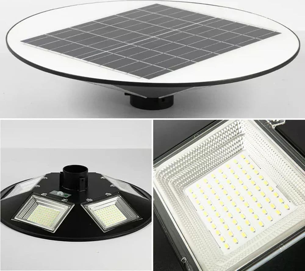 LAMPIONE UFO LED SOLARE 350W SENSORE MOVIMENTO CREPUSCOLARE LUCE FREDDA 6500K IP65 in Lampioni Trade Shop italia - Napoli, commercioVirtuoso.it