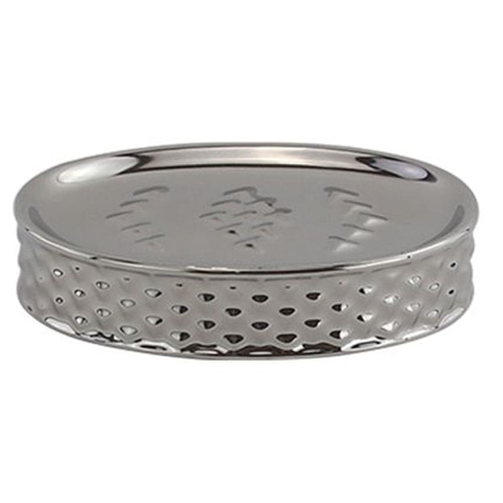 Piattino Porta Sapone Saponetta Accessorio Bagno Silver Con Effetto Cuoricini 87819