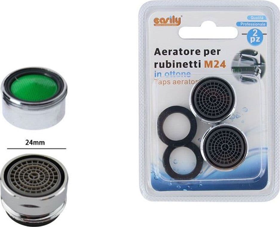 SET 2 PZ AERATORE FILTRO PER RUBINETTO IN OTTONE M24 ROMPIGETTO TAPPO 24 MM 69171 in Aeratori Trade Shop italia - Napoli, commercioVirtuoso.it