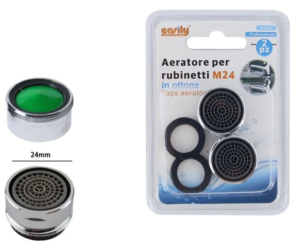 SET 2 PZ AERATORE FILTRO PER RUBINETTO IN OTTONE M24 ROMPIGETTO TAPPO 24 MM 69171 in Aeratori Trade Shop italia - Napoli, commercioVirtuoso.it