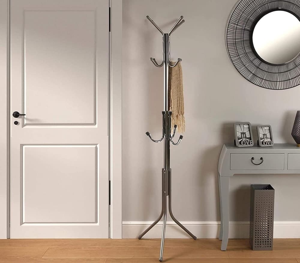 APPENDIABITI DA TERRA 170 CM ATTACCAPANNI 11 GANCI CROMATO PIANTANA APPENDI ABITI in Stand appendiabiti Trade Shop italia - Napoli, commercioVirtuoso.it