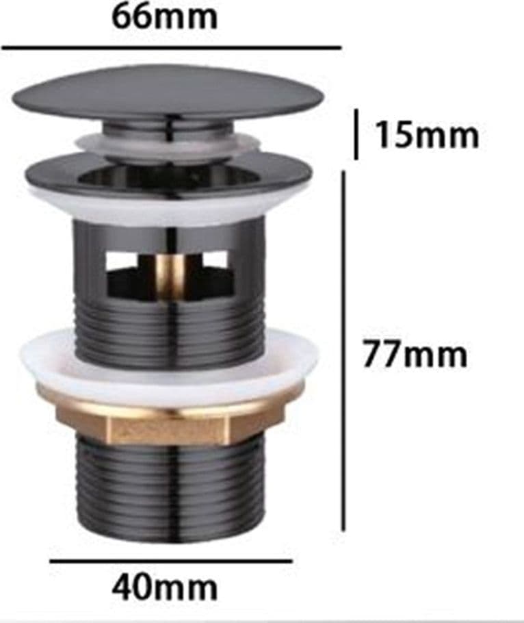 PILETTA CLICK CLACK LAVABO LAVANDINO UNIVERSALE 1/4" POP UP TAPPO DI SCARICO NERO 59606 in Rubinetti per lavandini bagno Trade Shop italia - Napoli, commercioVirtuoso.it