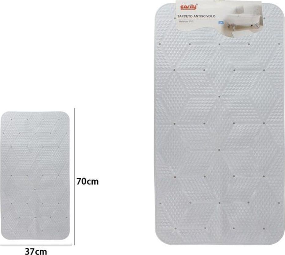 TAPPETO IN PVC ANTISCIVOLO PER VASCA DA BAGNO DOCCIA 70X37CM EFFETTO GEOMETRICO 59619 in Tappetini Trade Shop italia - Napoli, commercioVirtuoso.it