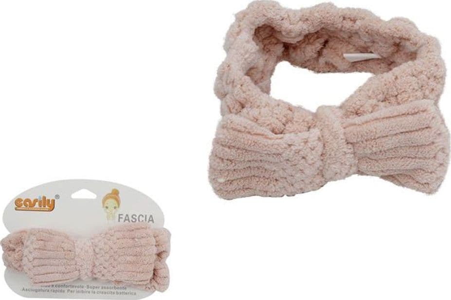 FASCIA PER CAPELLI DOCCIA SHAMPOO ASCIUGAMANO TRUCCO SPUGNA FIOCCO ROSA 79619 in Cerchietti e fasce per capelli Trade Shop italia - Napoli, commercioVirtuoso.it
