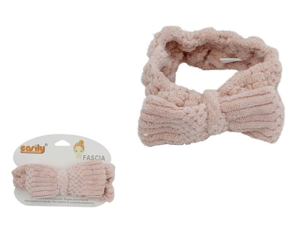 FASCIA PER CAPELLI DOCCIA SHAMPOO ASCIUGAMANO TRUCCO SPUGNA FIOCCO ROSA 79619 in Cerchietti e fasce per capelli Trade Shop italia - Napoli, commercioVirtuoso.it