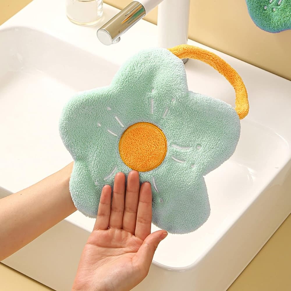ASCIUGAMANO A FIORE MORBIDO CORDINO PORTATILE ASSORBENTE PER BAGNO CUCINA BAMBINI 10776 in Set di asciugamani Trade Shop italia - Napoli, commercioVirtuoso.it