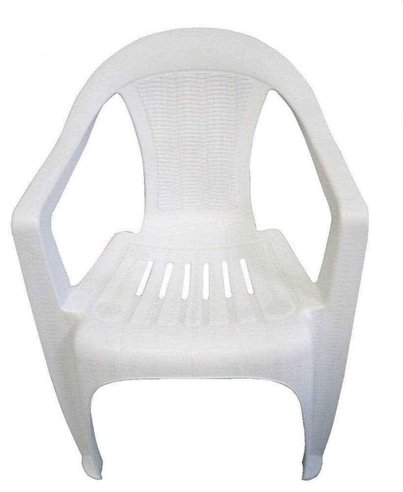 SET 2PZ SEDIA BIANCA IN PLASTICA MONOBLOCCO IMPILABILE CON BRACCIOLI 53X43X78CM 007359 in Sedie Trade Shop italia - Napoli, commercioVirtuoso.it