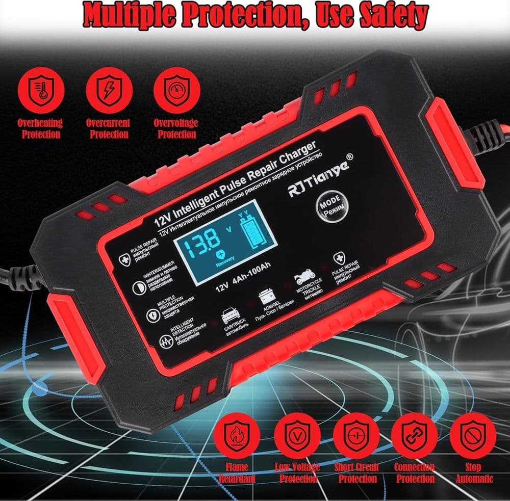 CARICABATTERIE AUTO 6A 12V MANTENITORE BATTERIA COMPENSAZIONE TEMPERATURA MOTO TOSAERBA BARCA in Caricabatterie Trade Shop italia - Napoli, commercioVirtuoso.it