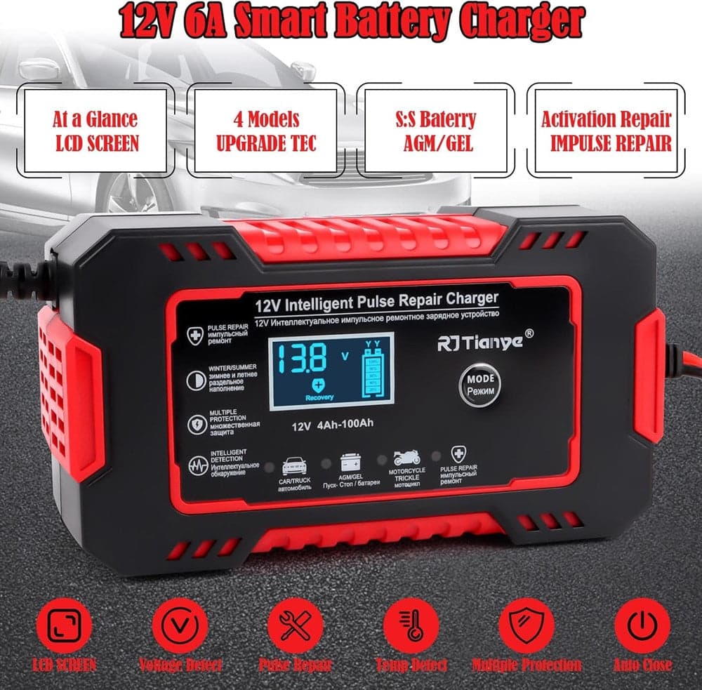 CARICABATTERIE AUTO 6A 12V MANTENITORE BATTERIA COMPENSAZIONE TEMPERATURA MOTO TOSAERBA BARCA in Caricabatterie Trade Shop italia - Napoli, commercioVirtuoso.it