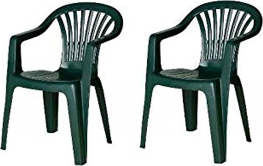 SET 2 PZ SEDIE DA GIARDINO POLTRONA MONOBLOCCO CON BRACCIOLI COLORE VERDE 020362 in Sedie per tavolo da giardino Trade Shop italia - Napoli, commercioVirtuoso.it