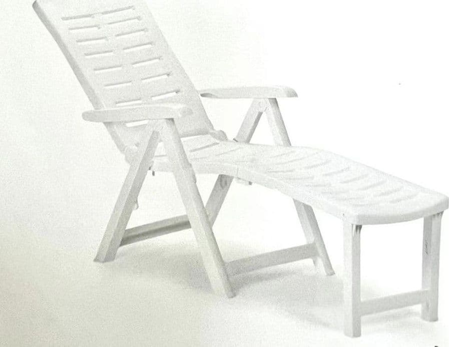 POLTRONA LETTINO PRENDISOLE PIEGHEVOLE CON POGGIAPIEDI BIANCO 60X108X109 CM 015933 in Lettini Trade Shop italia - Napoli, commercioVirtuoso.it