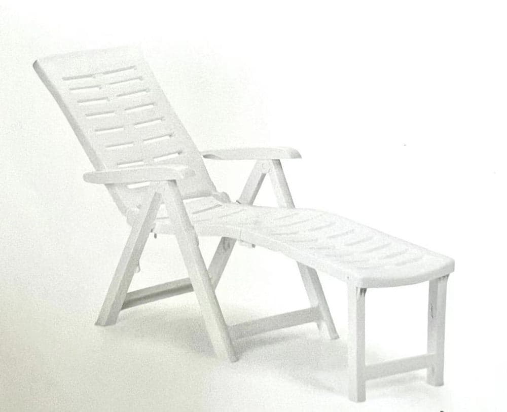 POLTRONA LETTINO PRENDISOLE PIEGHEVOLE CON POGGIAPIEDI BIANCO 60X108X109 CM 015933 in Lettini Trade Shop italia - Napoli, commercioVirtuoso.it