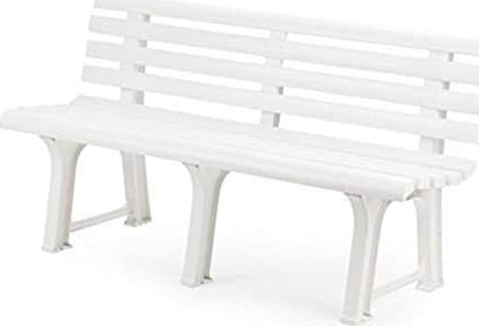 PANCHINA DA GIARDINO PANCA IN RESINA DA 3 POSTI COLORE BIANCO 145X49X74 CM 020363 in Panche Trade Shop italia - Napoli, commercioVirtuoso.it