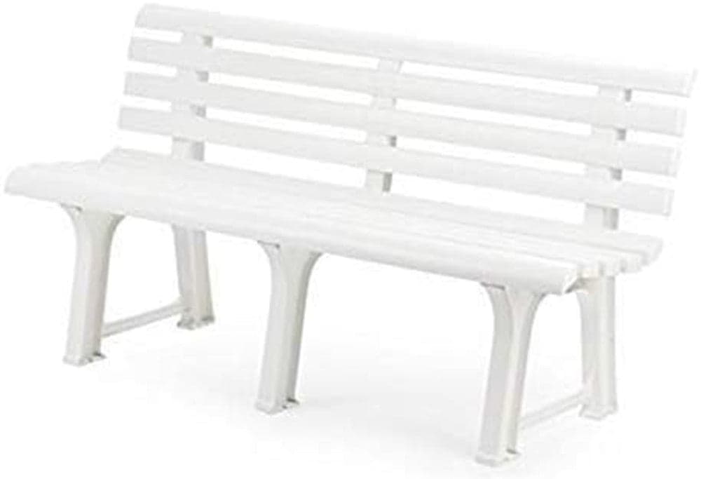 PANCHINA DA GIARDINO PANCA IN RESINA DA 3 POSTI COLORE BIANCO 145X49X74 CM 020363 in Panche Trade Shop italia - Napoli, commercioVirtuoso.it