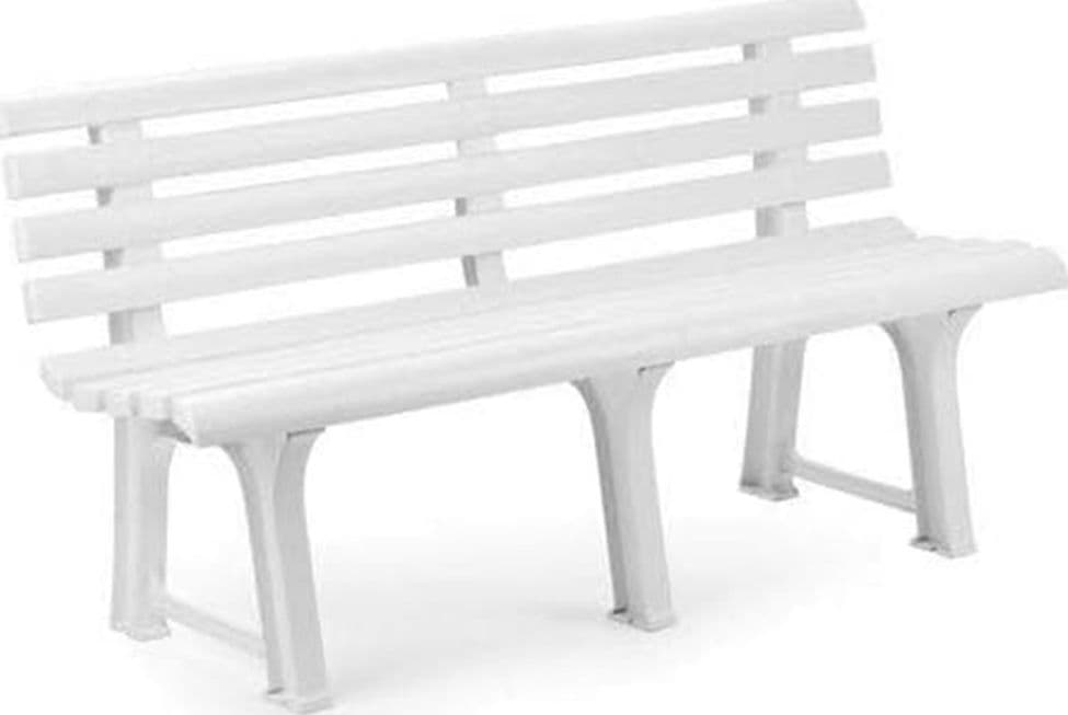 PANCHINA DA GIARDINO PANCA IN RESINA DA 3 POSTI COLORE BIANCO 145X49X74 CM 020363 in Panche Trade Shop italia - Napoli, commercioVirtuoso.it