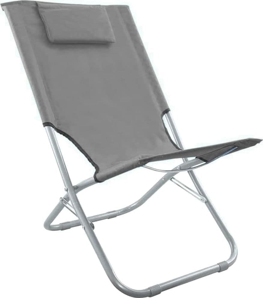 SPIAGGINA CON CUSCINO PER TESTIERA GRIGIO 57X47X95 CM PIEGHEVOLE PORTATILE 281017 in Lettini Trade Shop italia - Napoli, commercioVirtuoso.it