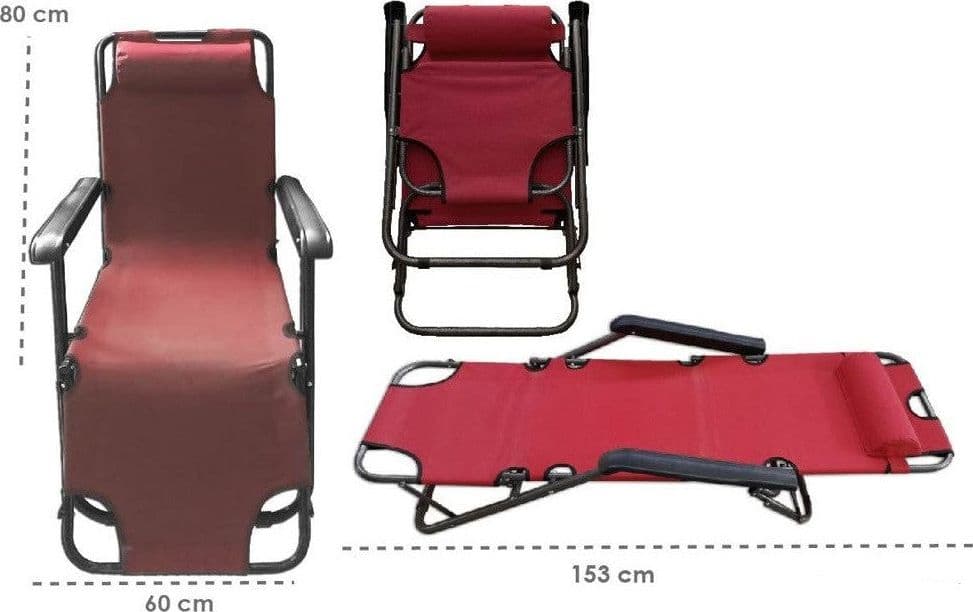 SDRAIO SEDIA LETTINO ROSSO RELAX PRENDISOLE DA SPIAGGIA GIARDINO PIEGHEVOLE 285002 in Lettini Trade Shop italia - Napoli, commercioVirtuoso.it