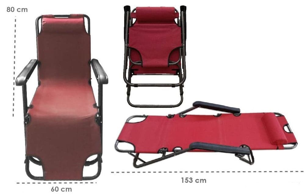 SDRAIO SEDIA LETTINO ROSSO RELAX PRENDISOLE DA SPIAGGIA GIARDINO PIEGHEVOLE 285002 in Lettini Trade Shop italia - Napoli, commercioVirtuoso.it