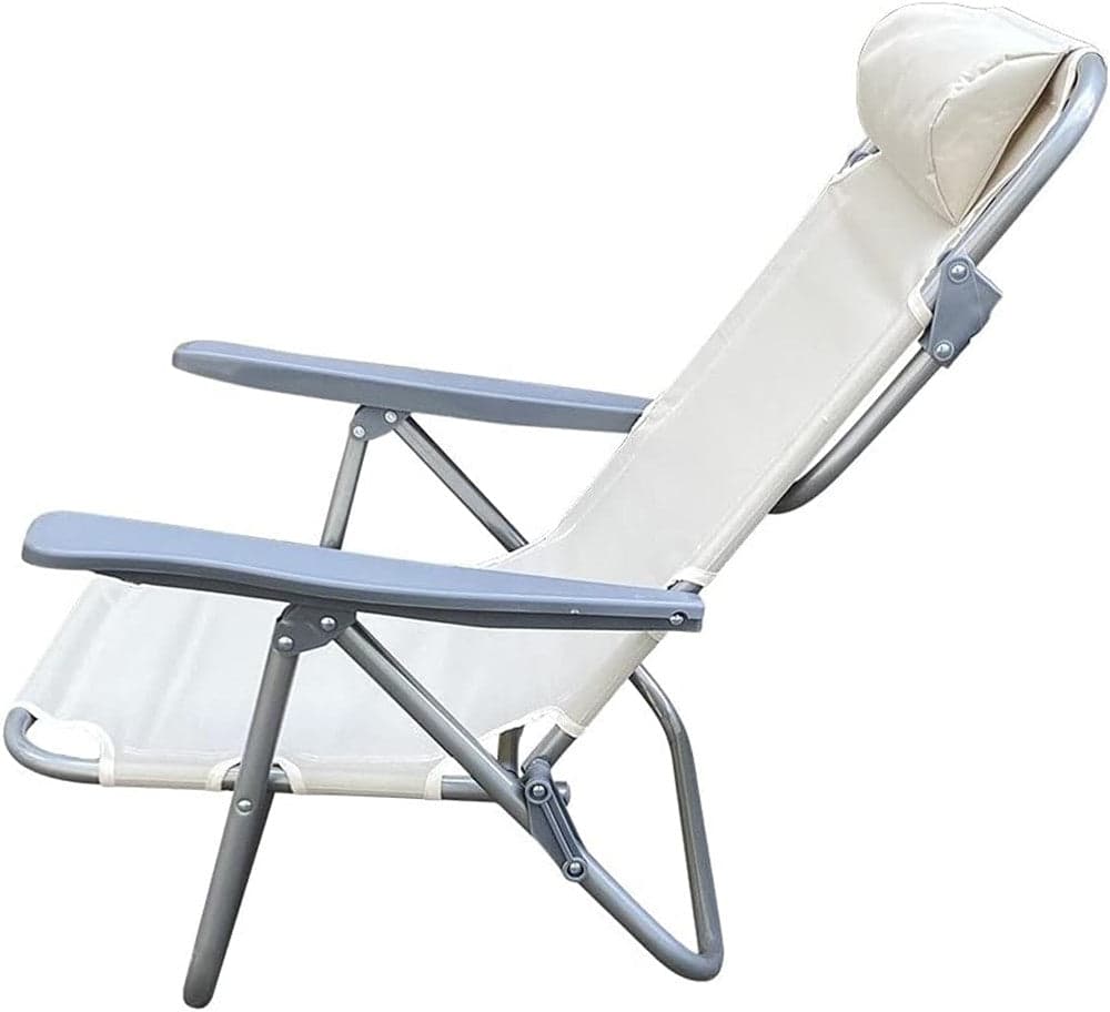 SEDIA SDRAIO SPIAGGINA MARE RECLINABILE IN FERRO CUSCINO CREMA CAMPEGGIO GIARDINO 046039 in Lettini Trade Shop italia - Napoli, commercioVirtuoso.it