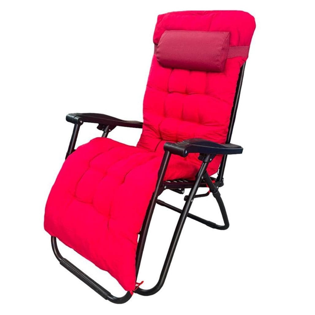 SDRAIO CON CUSCINO IMBOTTITO ROSSO IN TEXTILENE POLTRONA RELAX TERRAZZO GIARDINO 483006 - 2