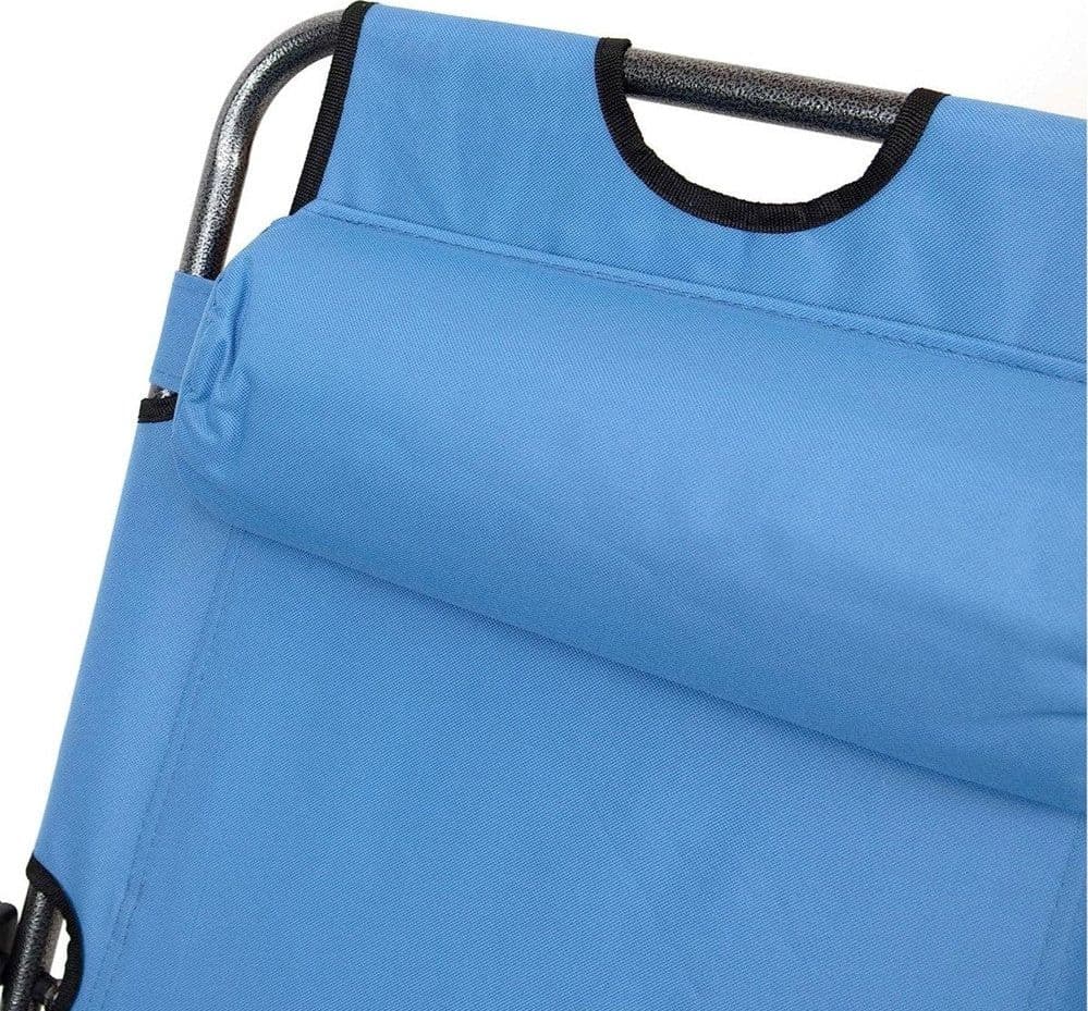 SEDIA SDRAIO LETTINO PIEGHEVOLE RECLINABILE IN METALLO CON POGGIATESTA BLU CHIARO 017056 in Lettini Trade Shop italia - Napoli, commercioVirtuoso.it