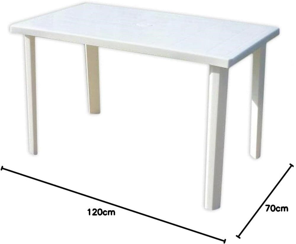 TAVOLO RETTANGOLARE DA GIARDINO 120X70CM BIANCO PERFETTO PER SPAZIO ESTERNO 016301 in Tavoli standard Trade Shop italia - Napoli, commercioVirtuoso.it