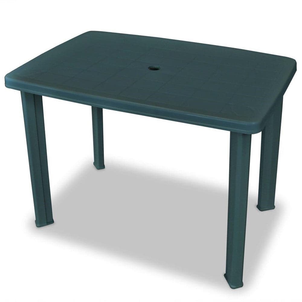 Tavolo Da Giardino Verde Esterno Resistente 101x68xh72cm Con Foro Ombrellone 023738