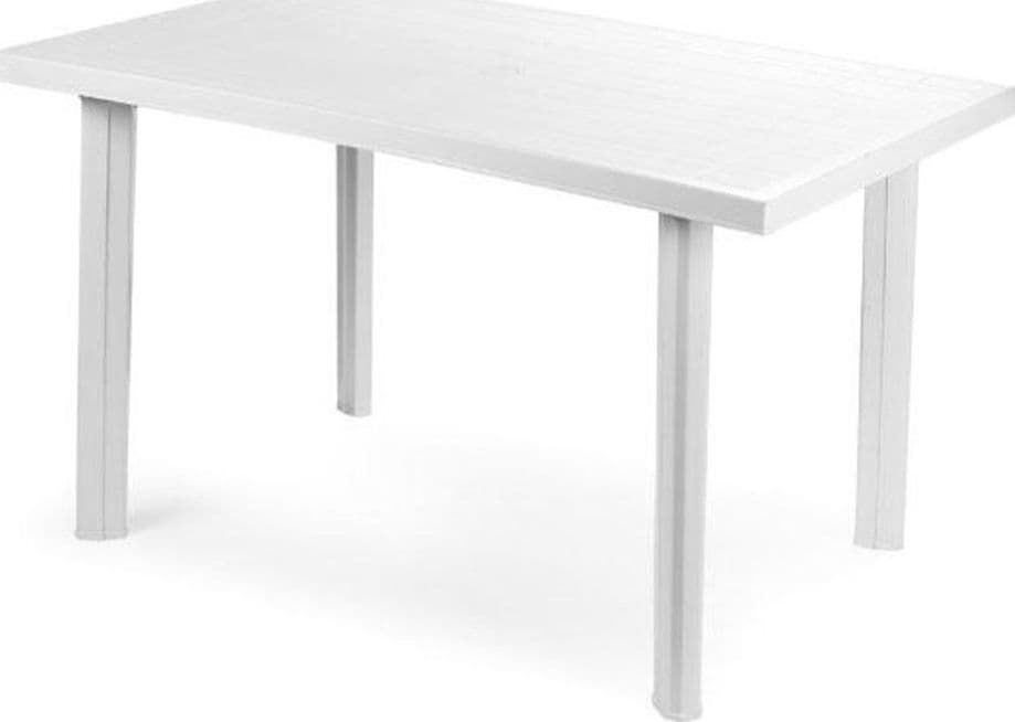 TAVOLO RETTANGOLARE DA GIARDINO ESTERNO VELO BIANCO 126X76X72CM RESISTENTE 008944 in Tavoli standard Trade Shop italia - Napoli, commercioVirtuoso.it