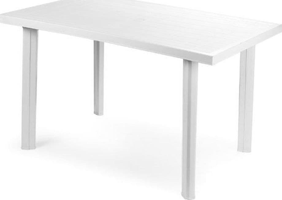 TAVOLO RETTANGOLARE DA GIARDINO ESTERNO VELO BIANCO 126X76X72CM RESISTENTE 008944 in Tavoli standard Trade Shop italia - Napoli, commercioVirtuoso.it