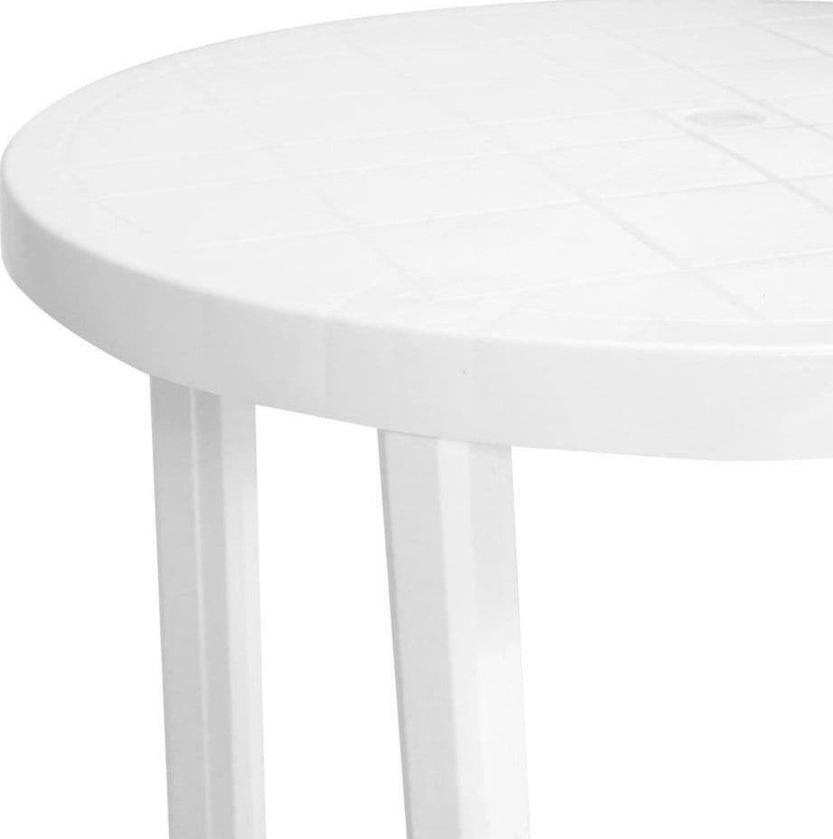 TAVOLO DA GIARDINO BIANCO ROTONDO IN PLASTICA 90X72CM RESISTENTE ARREDO ESTERNO 008942 in Tavolini da appoggio Trade Shop italia - Napoli, commercioVirtuoso.it
