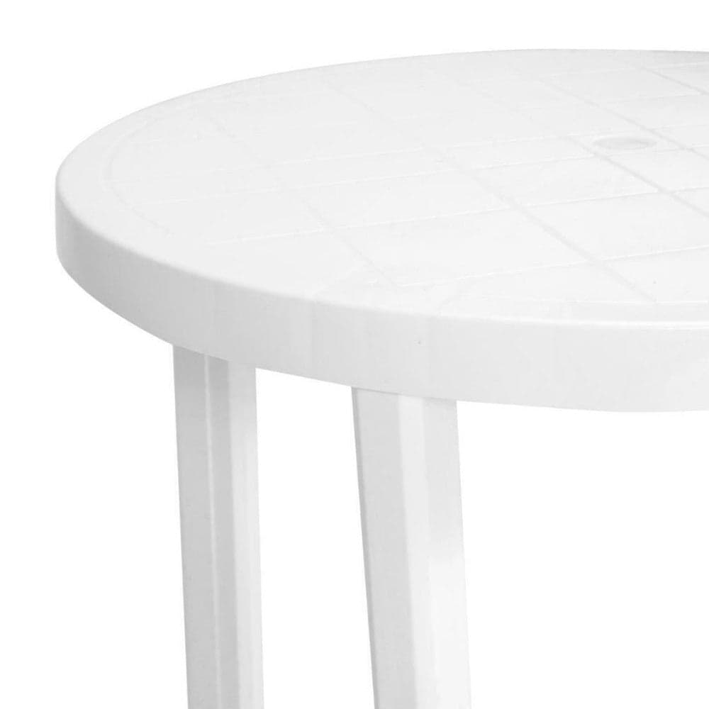 TAVOLO DA GIARDINO BIANCO ROTONDO IN PLASTICA 90X72CM RESISTENTE ARREDO ESTERNO 008942 in Tavolini da appoggio Trade Shop italia - Napoli, commercioVirtuoso.it