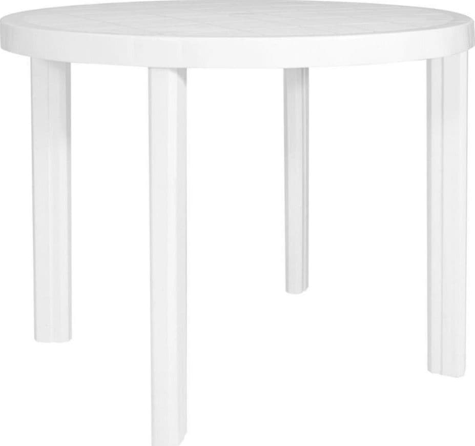 TAVOLO DA GIARDINO BIANCO ROTONDO IN PLASTICA 90X72CM RESISTENTE ARREDO ESTERNO 008942 in Tavolini da appoggio Trade Shop italia - Napoli, commercioVirtuoso.it