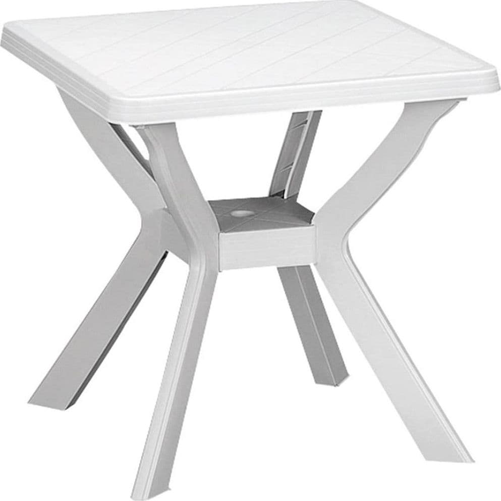 TAVOLO DA GIARDINO QUADRATO BIANCO ARREDO DA ESTERNO IN PLASTICA 70X70XH72CM 012137 in Tavoli standard Trade Shop italia - Napoli, commercioVirtuoso.it
