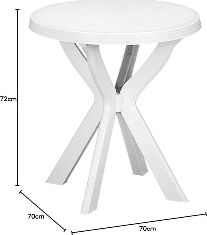 TAVOLO ROTONDO DA GIARDINO DON BIANCO RESISTENTE 70XH72CM ARREDO DA ESTERNO 012139 in Tavoli standard Trade Shop italia - Napoli, commercioVirtuoso.it