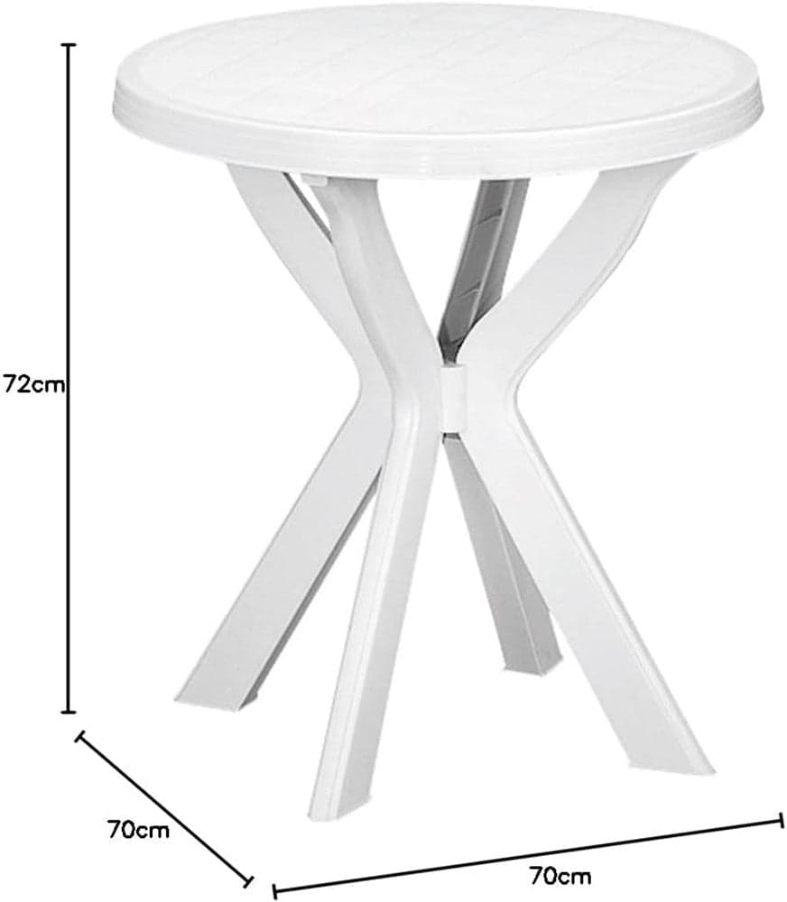 TAVOLO ROTONDO DA GIARDINO DON BIANCO RESISTENTE 70XH72CM ARREDO DA ESTERNO 012139 in Tavoli standard Trade Shop italia - Napoli, commercioVirtuoso.it