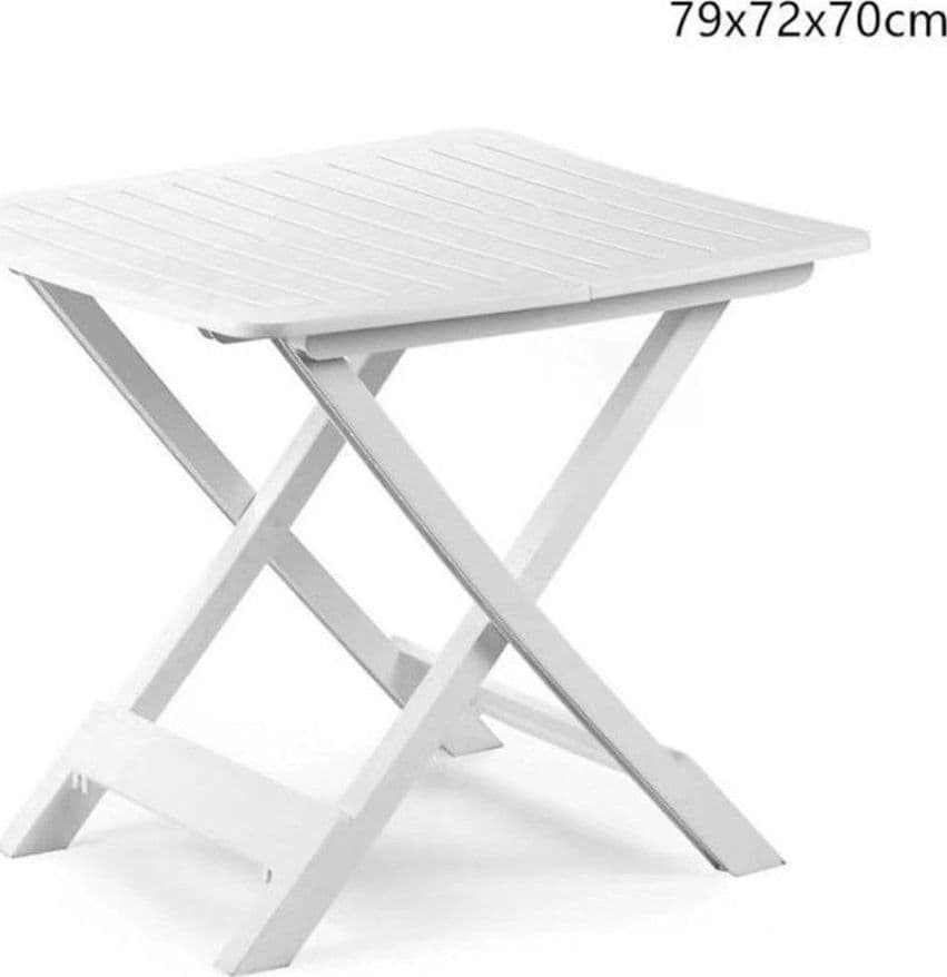 TAVOLO PIEGHEVOLE BIANCO IN POLIETILENE 79X72X70CM TAVOLINO GIARDINO CAMPEGGIO 012140 in Tavoli standard Trade Shop italia - Napoli, commercioVirtuoso.it