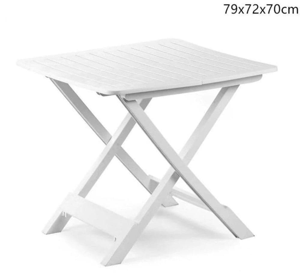 TAVOLO PIEGHEVOLE BIANCO IN POLIETILENE 79X72X70CM TAVOLINO GIARDINO CAMPEGGIO 012140 in Tavoli standard Trade Shop italia - Napoli, commercioVirtuoso.it