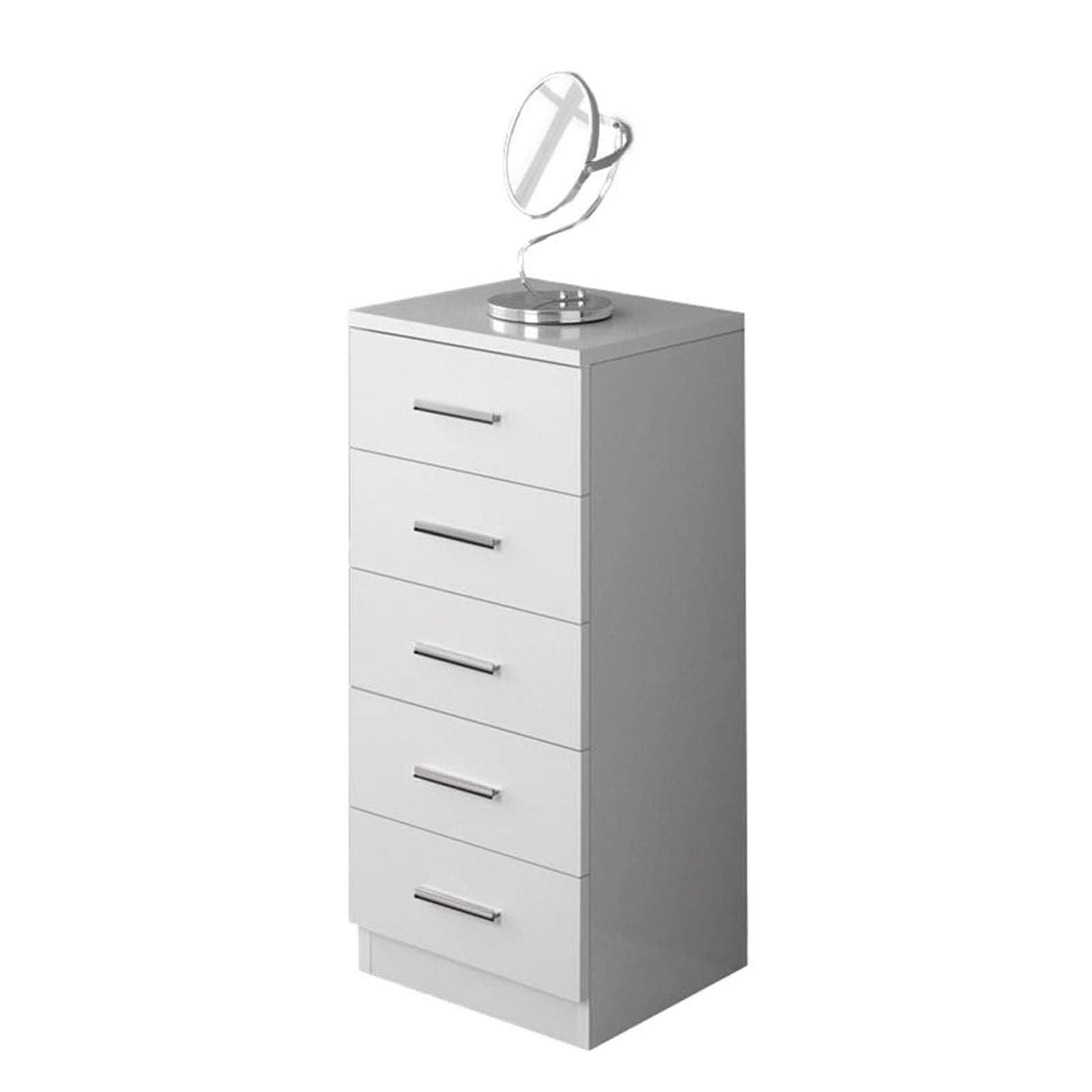 Cassettiera con 5 cassetti h 78 cm, svuota tasche a colonna guide in metallo - 8