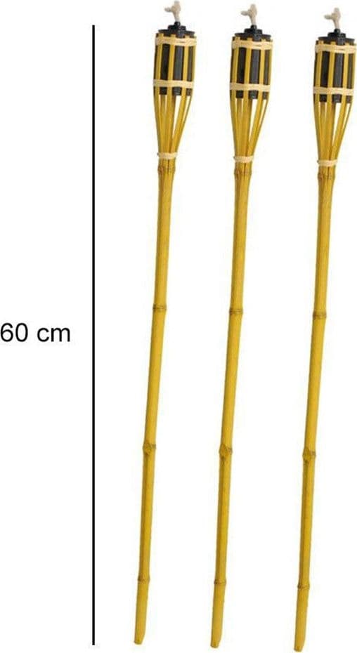 SET 6 PZ TORCIA IN BAMBÙ NATURALE 60 CM DA GIARDINO PER ESTERNI CON STOPPINO 011842 in Torce da giardino Trade Shop italia - Napoli, commercioVirtuoso.it
