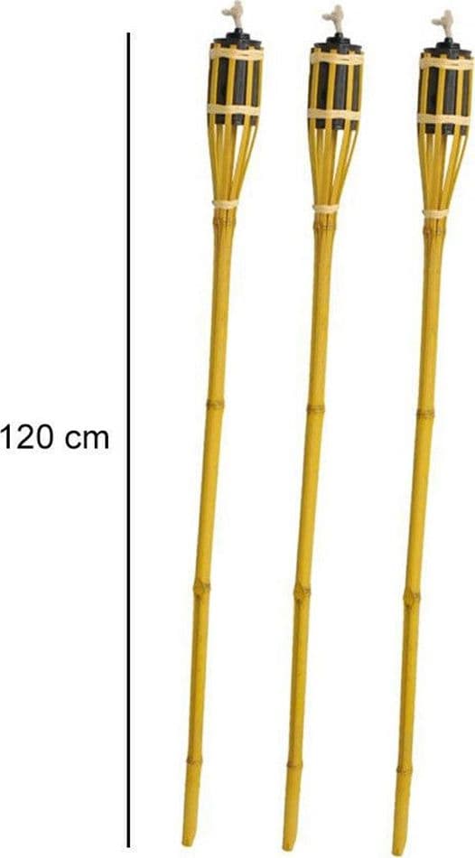 SET 6 PZ TORCIA IN BAMBÙ NATURALE 120 CM DA GIARDINO PER ESTERNI CON STOPPINO 011843 in Torce da giardino Trade Shop italia - Napoli, commercioVirtuoso.it