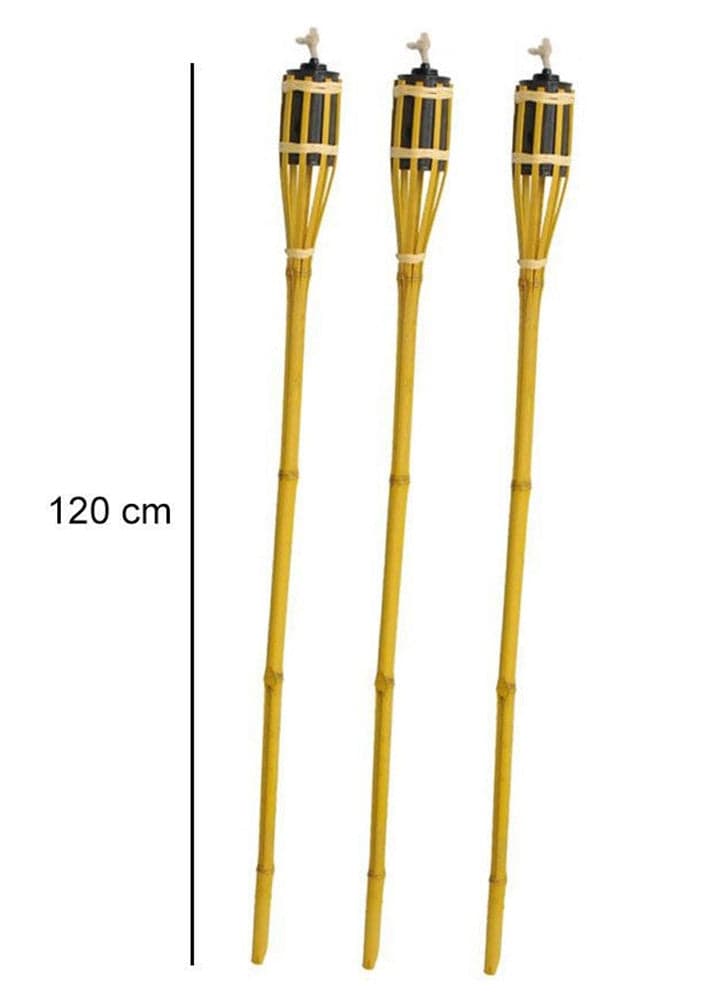 SET 6 PZ TORCIA IN BAMBÙ NATURALE 120 CM DA GIARDINO PER ESTERNI CON STOPPINO 011843 in Torce da giardino Trade Shop italia - Napoli, commercioVirtuoso.it