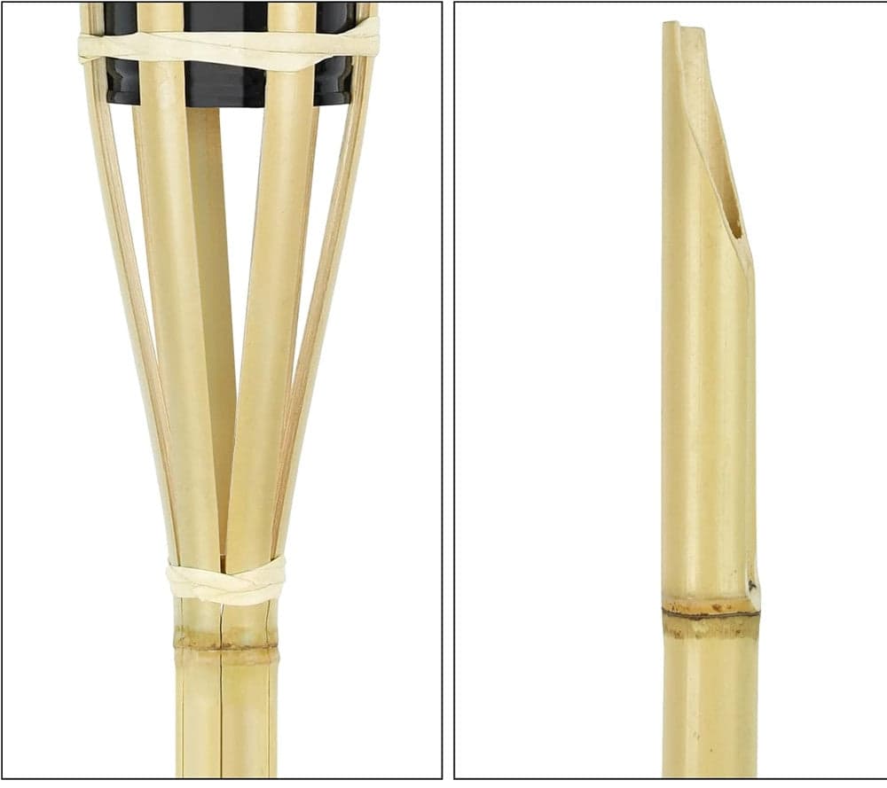 SET 12PZ TORCIA IN BAMBÙ NATURALE 150CM DA GIARDINO PER ESTERNI CON STOPPINO 020097 02335 in Torce da giardino Trade Shop italia - Napoli, commercioVirtuoso.it
