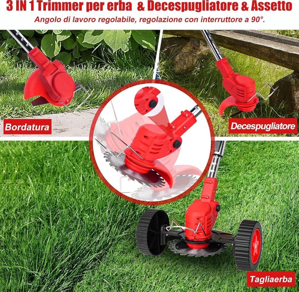 DECESPUGLIATORE A BATTERIA 21V TAGLIABORDI ELETTRICO ALTEZZA REGOLABILE PER GIARDINI in Motofalce e decespugliatori Trade Shop italia - Napoli, commercioVirtuoso.it