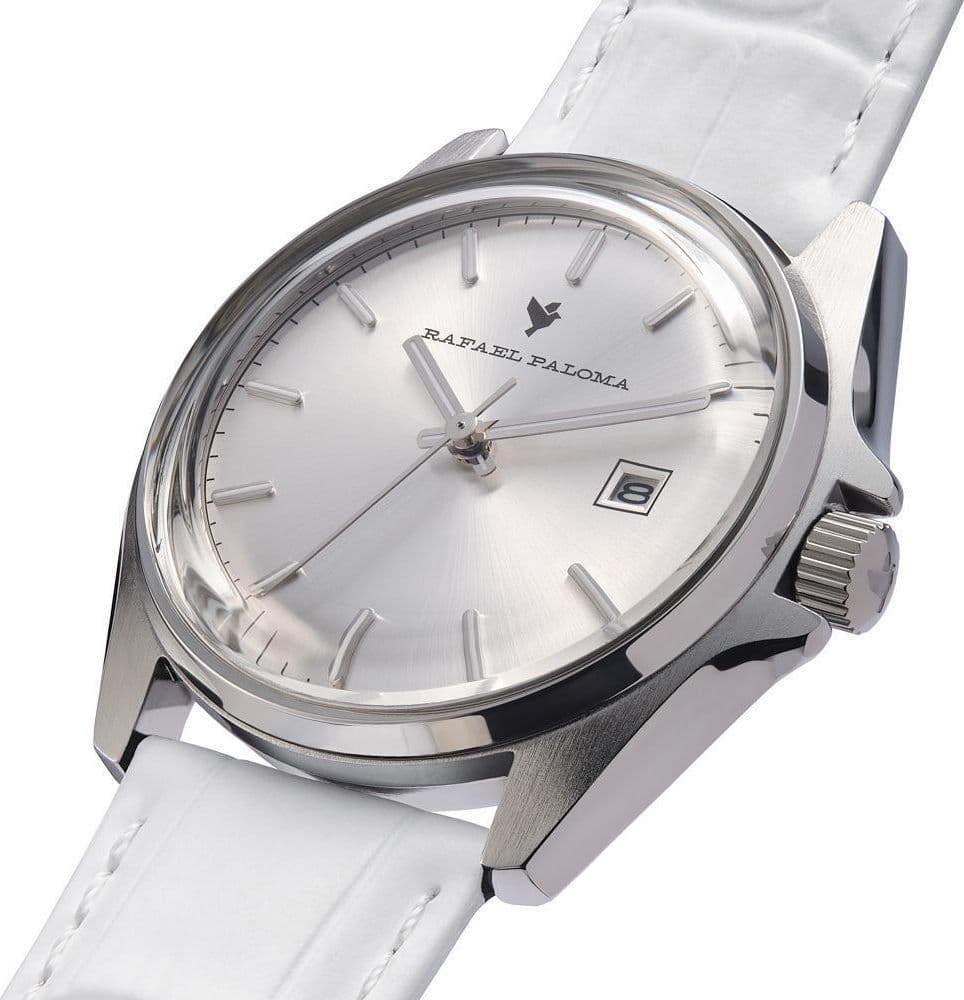 RAFAEL PALOMA OROLOGIO BILBAO + CINTURINO BIANCO in Cinturini Alba Gioielli - Casoria, commercioVirtuoso.it